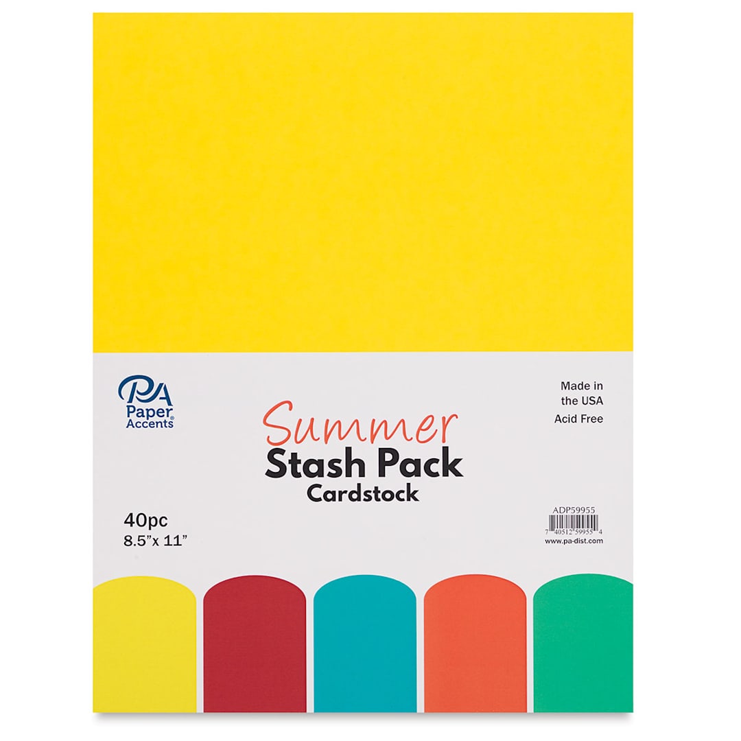 Open in modal - Paper Accents Cardstock Stash Pack - Summer, Pkg of 40 Sheets, 8-1/2" x 11"