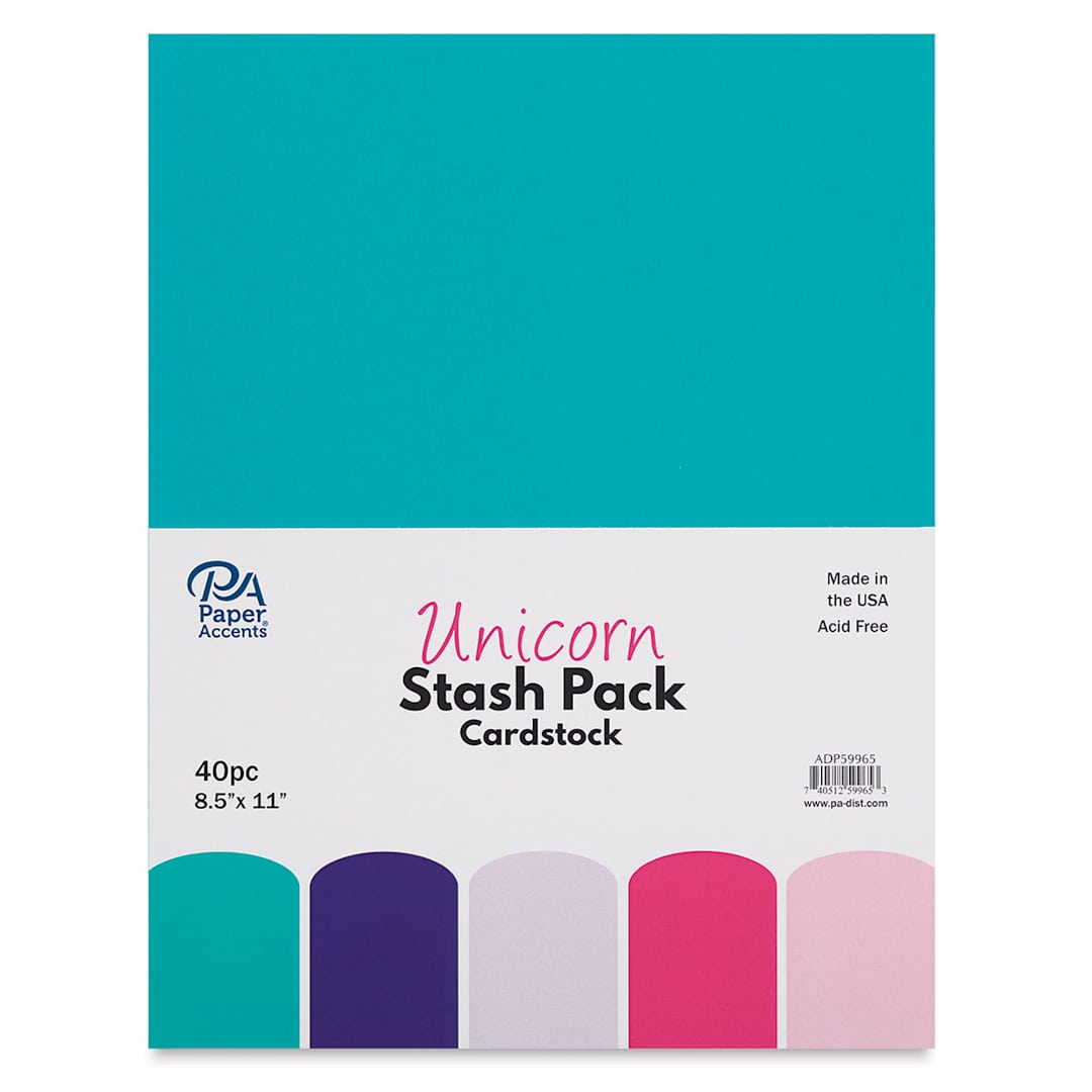 Open in modal - Paper Accents Cardstock Stash Pack - Unicorn, Pkg of 40 Sheets, 8-1/2" x 11"