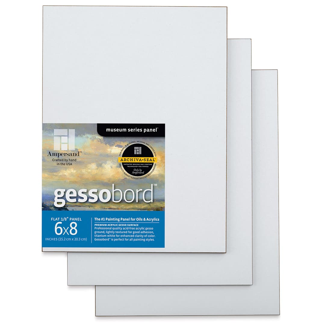 Open in modal - Ampersand Gessobord - 6" x 8", 1/8" Flat, Pkg of 3
