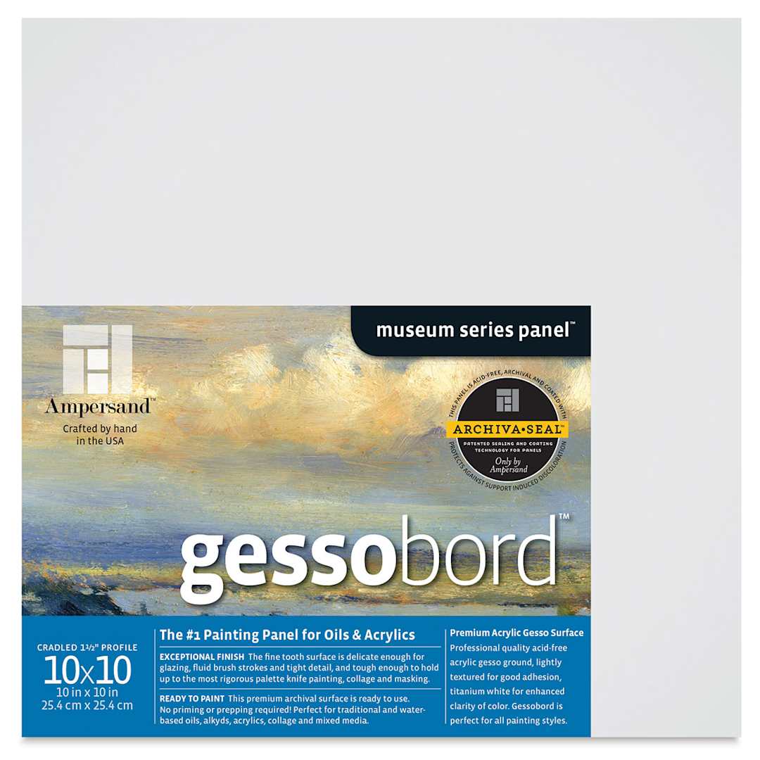 Open in modal - Ampersand Gessobord - 10'' x 10'', 1-1/2'' Cradled