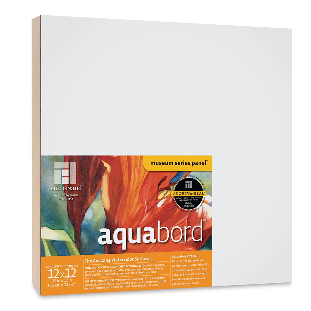 Open in modal - Ampersand Aquabord Panel - 12" x 12", 1-1/2"  Cradled