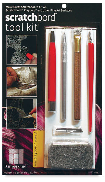 Open in modal - Amoersand Scratchboard Tools - Claybord Tool Kit (Outside Packing)