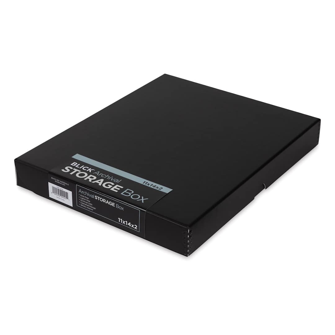 Open in modal - Blick Archival Storage Box - 11" x 14" x 2", Black