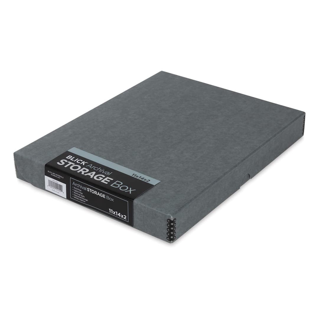 Open in modal - Blick Archival Storage Box - 11" x 14" x 2", Gray