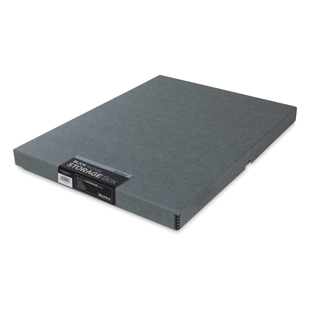 Open in modal - Blick Archival Storage Box - 18" x 24" x 2", Gray