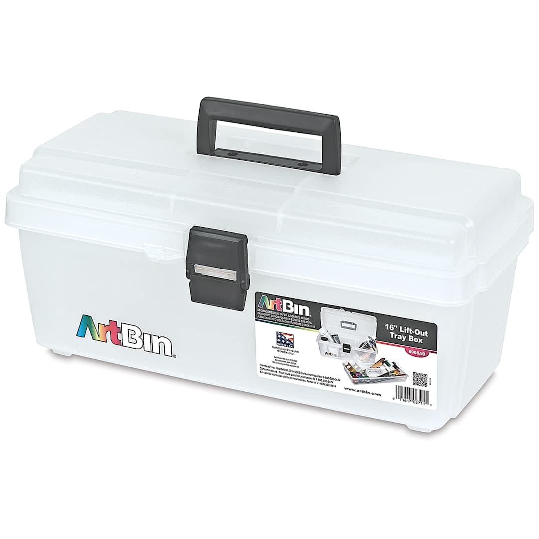 Open in modal - ArtBin Essentials Lift-Out Tray Boxes - 16" Long, Translucent Clear (box closed)
