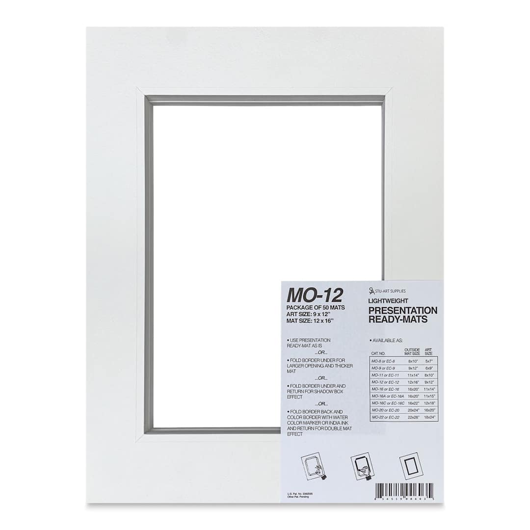 Open in modal - Stu-Art Economy Ready-Mats - 12'' x 16'' (9'' x 12'' Opening), Pkg of 50