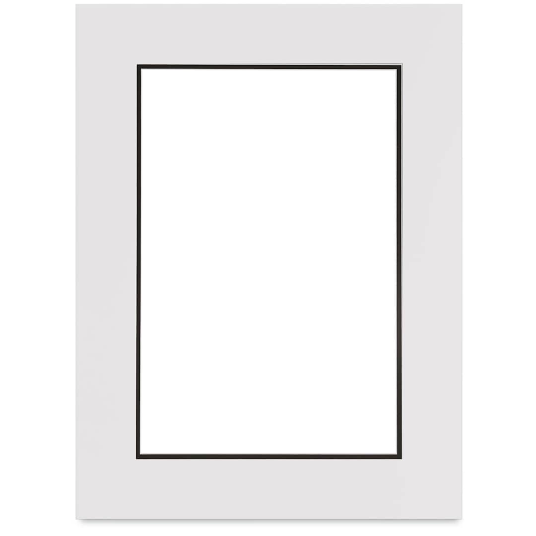 Open in modal - Blick Double Mat - Smooth White/Smooth Black, 18" x 24" (11-3/4" x 17-3/4" opening)