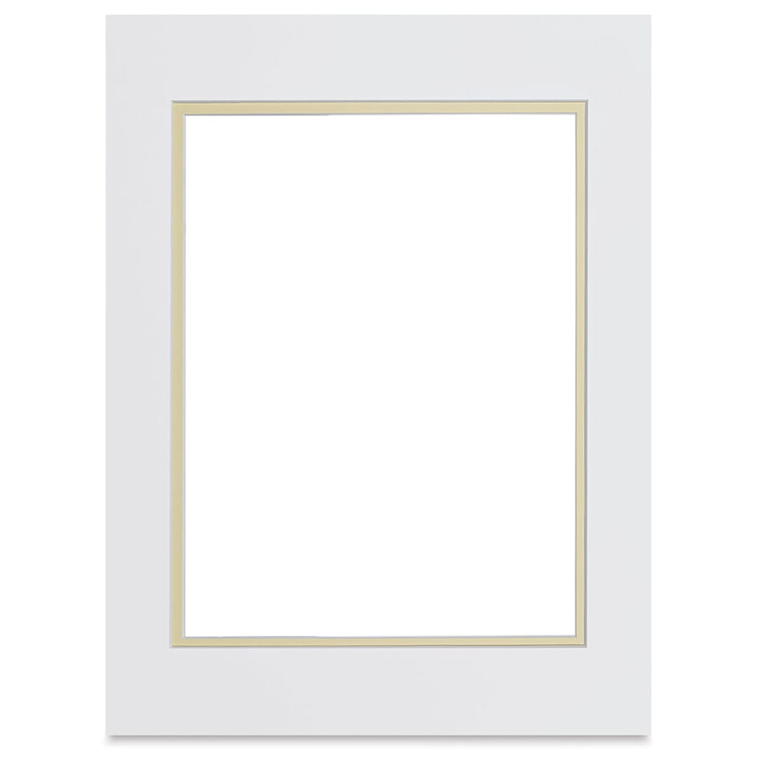 Open in modal - Blick Double Mat - Manor White / Ecru, 12" x 16" (8-1/2" x 11-1/2" Opening)