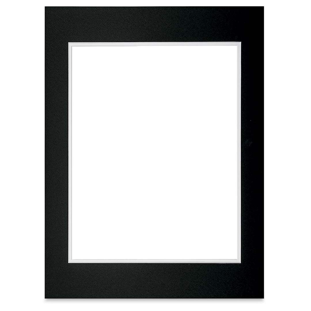 Open in modal - Blick Double Mat - Raven Black / Manor White, 18" x 24" (13-1/2" x 17-1/2" Opening)