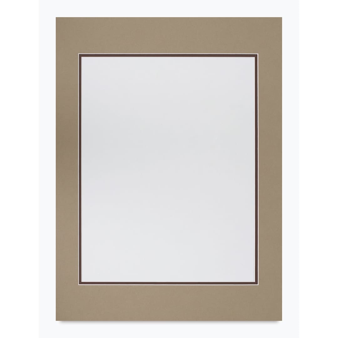 Open in modal - Blick Double Mat - Umbra / Weatherwood, 18" x 24" (13-1/2" x 17-1/2" Opening)