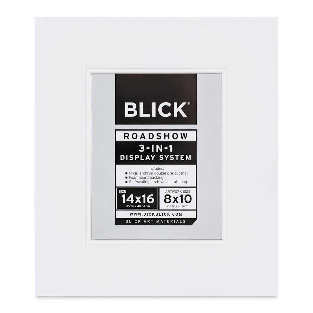 Open in modal - Blick Roadshow 3-in-1 System - White, Double Mat, 14" x 16" (7-3/4" x 9-3/4" Opening)