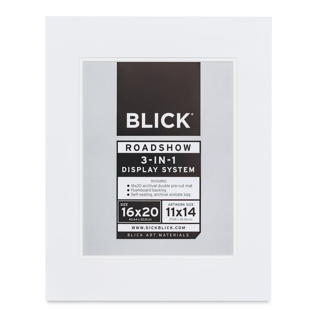 Open in modal - Blick Roadshow 3-in-1 System - White, Double Mat, 16" x 20" (10-3/4" x 13-3/4" Opening)