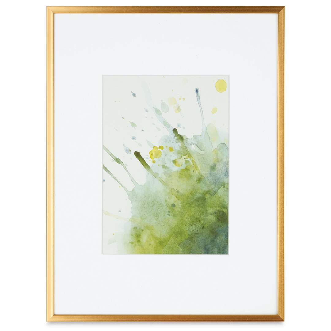 Open in modal - Blick Chelsea Metal Gallery Frame - Gold with White Mat, 9" x 12"
