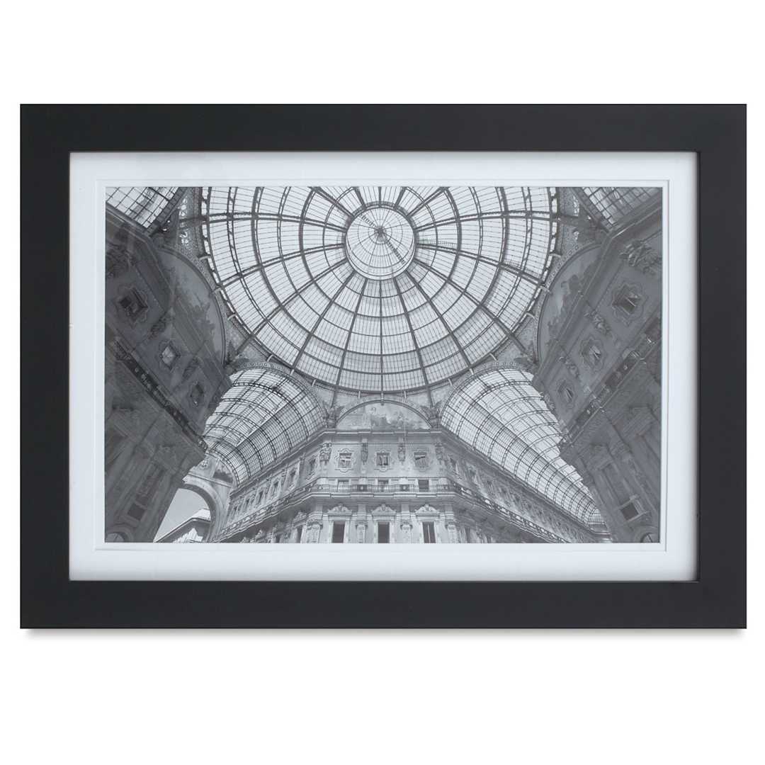 Open in modal - Gallery Solutions Digital Format Wood Frame - Black frame with photo of interior  of Galleria Milan