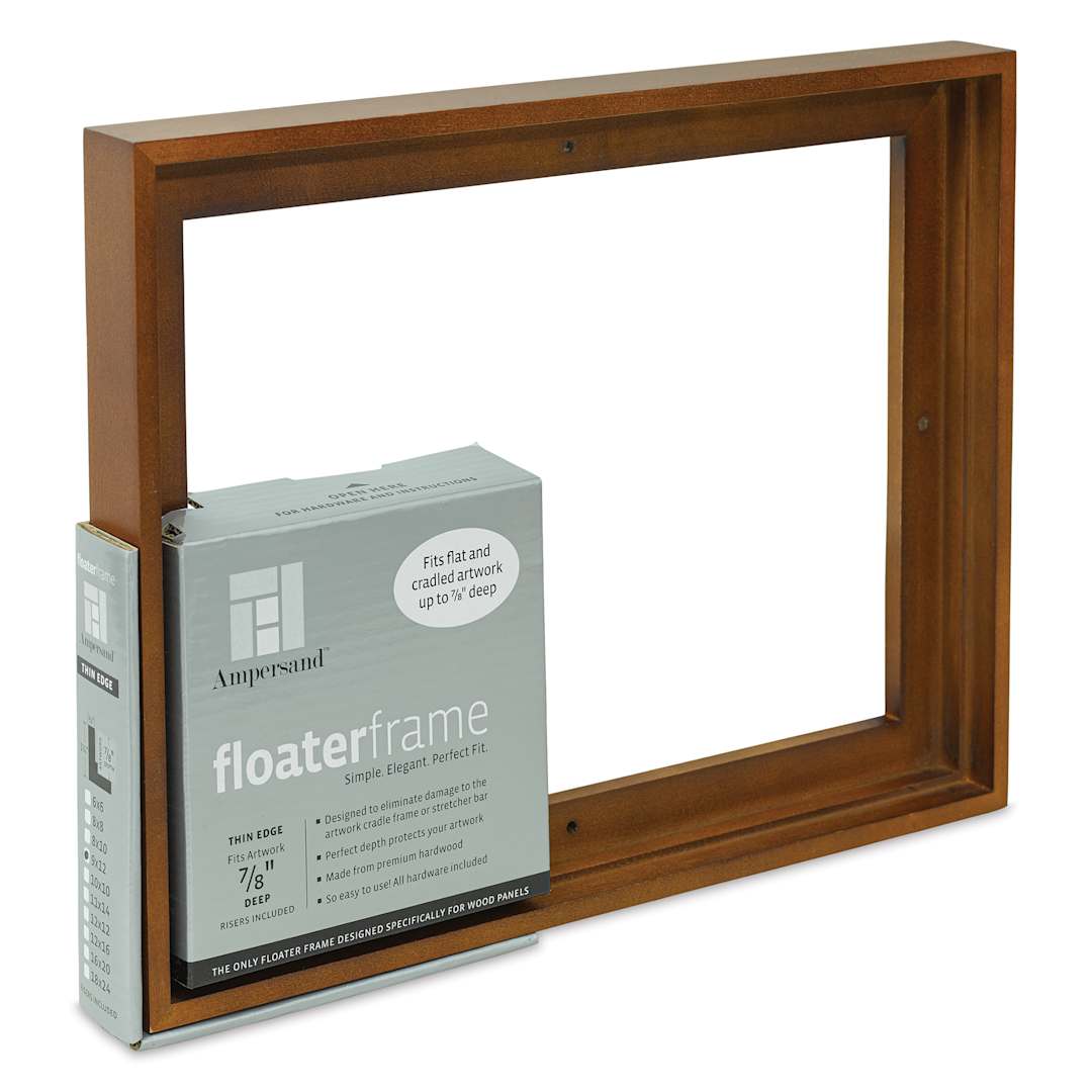 Open in modal - Ampersand Floaterframe - Thin, Walnut, 9" x 12", 7/8", at an angle