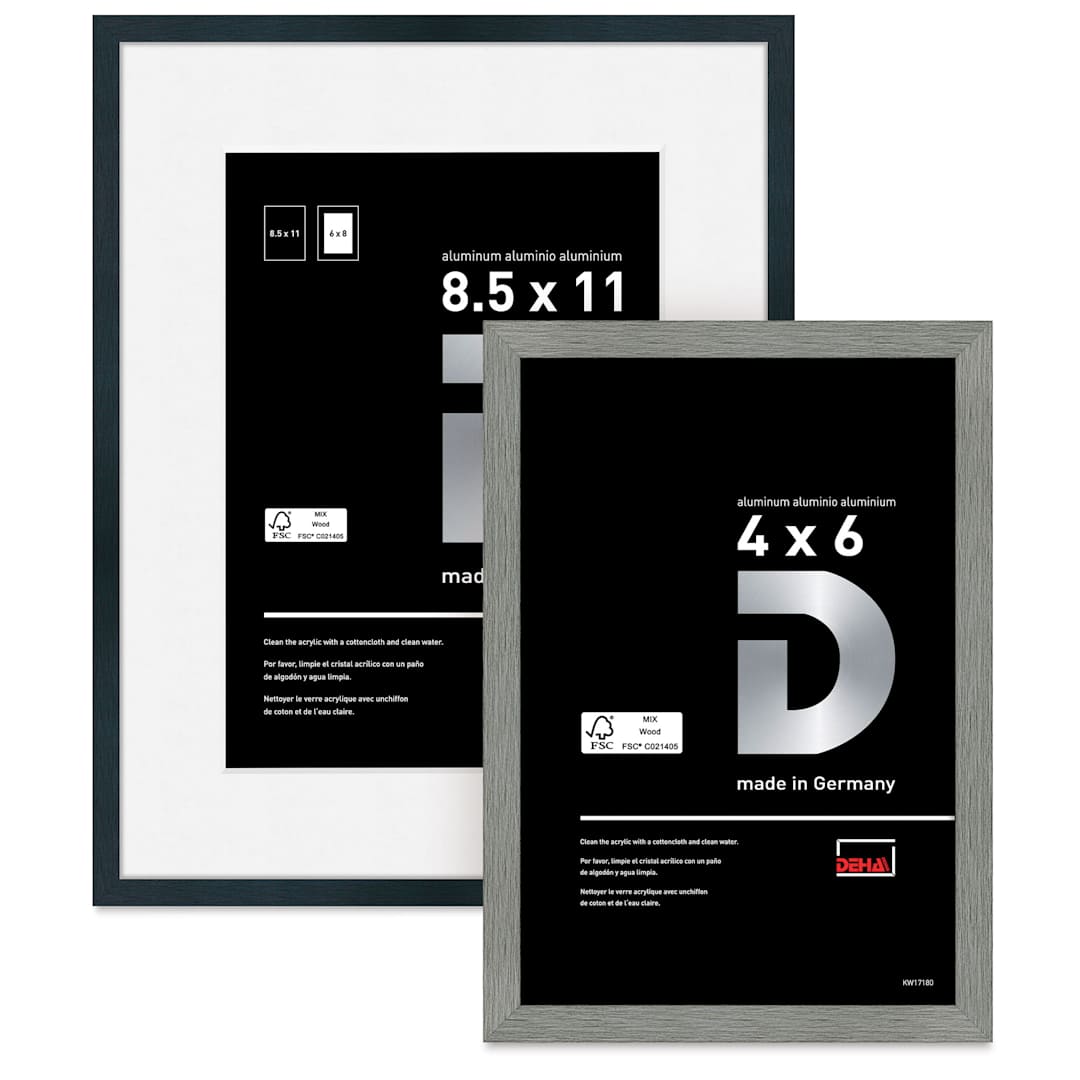 Open in modal - Deha Design Tribeca Frames with and without mats in Black or Gray.