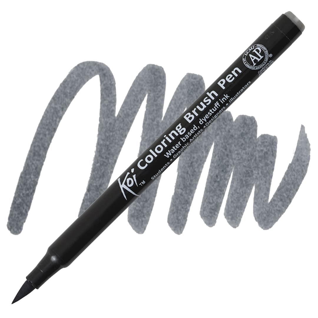 Open in modal - Sakura Koi Coloring Brush Pen - Dark Cool Gray pen and swatch