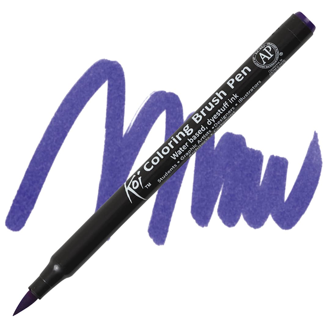 Open in modal - Sakura Koi Coloring Brush Pen - Purple pen and swatch