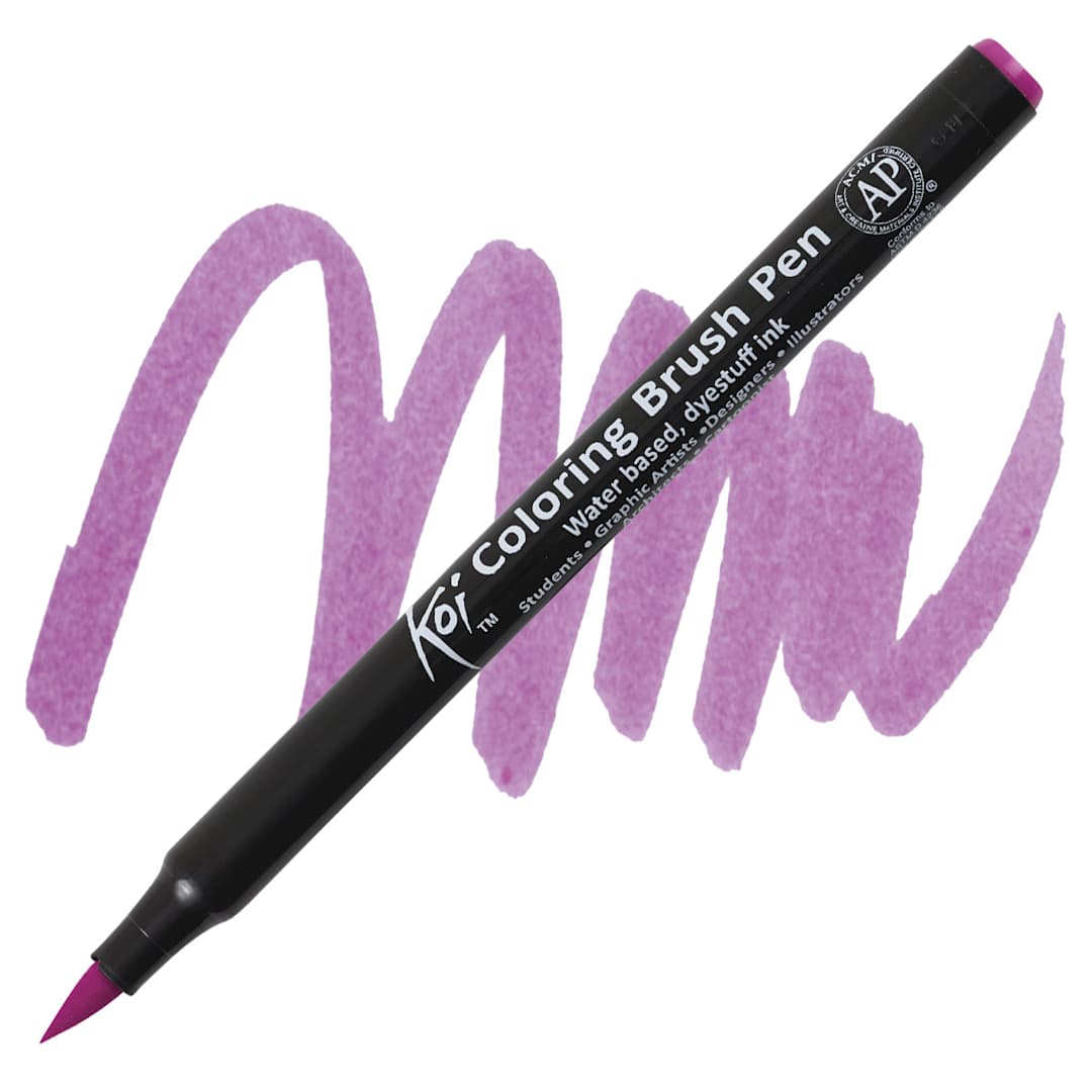 Open in modal - Sakura Koi Coloring Brush Pen - Rose Red pen and swatch
