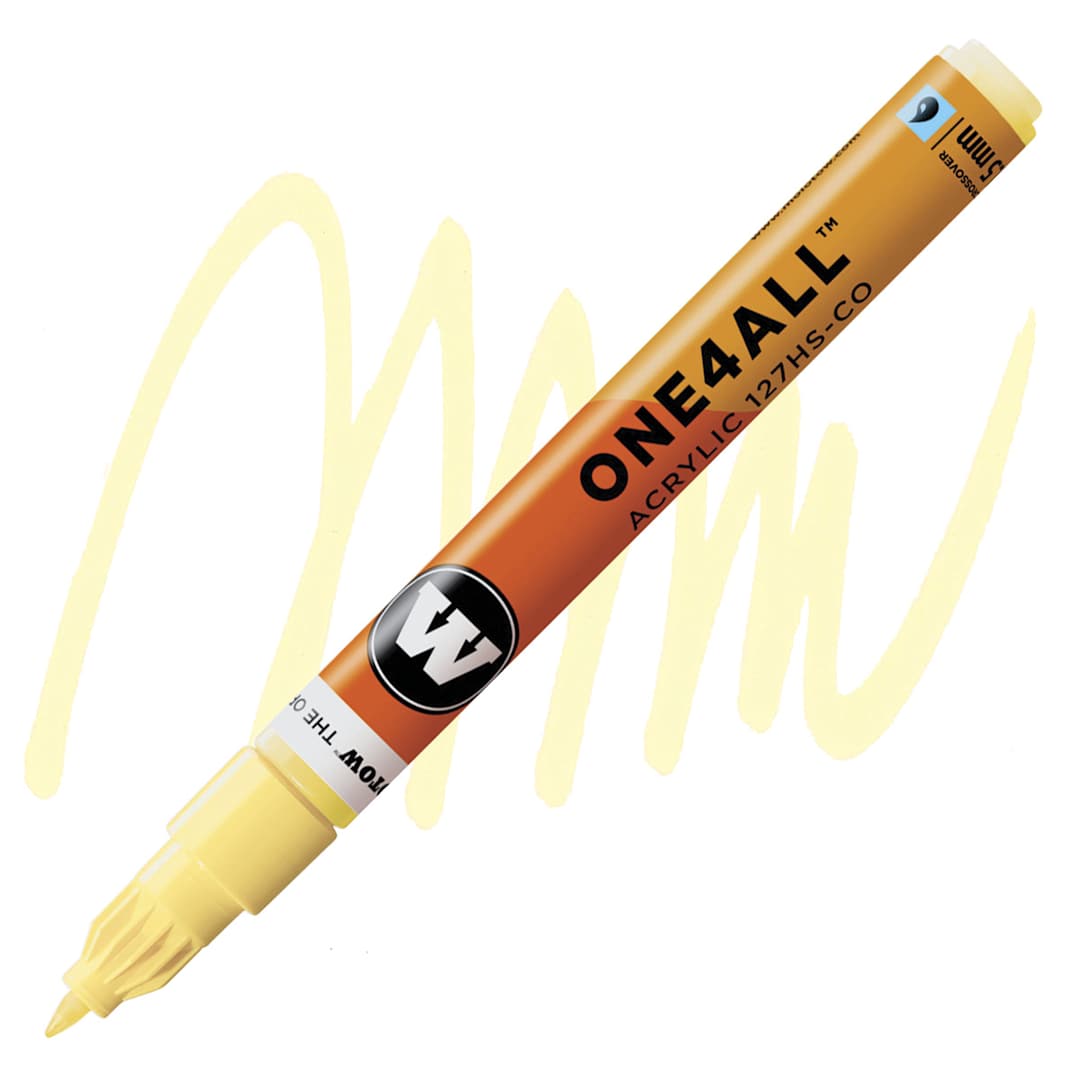 Open in modal - Molotow One4All Acrylic Marker - 1.5 mm Tip, Vanilla Pastel marker and swatch