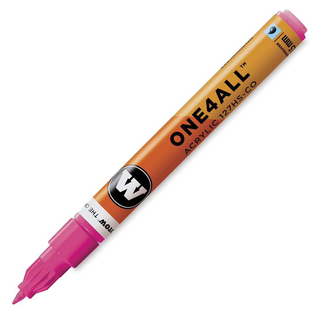 Open in modal - Molotow One4All Acrylic Marker - 1.5 mm Tip, Neon Pink Fluorescent