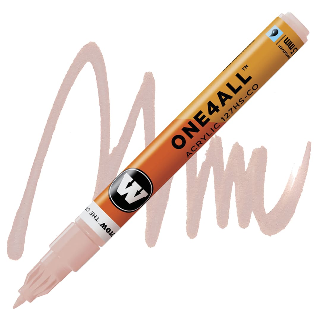 Open in modal - Molotow One4All Acrylic Marker - 1.5 mm Tip, Pale Pink Pastel marker and swatch
