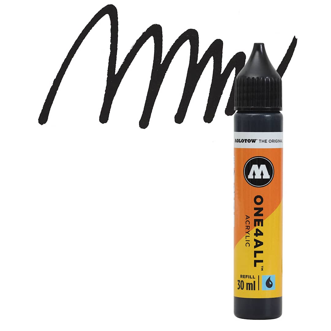 Open in modal - Molotow One4All Acrylic Marker Refill - 30 ml, Signal Black and swatch