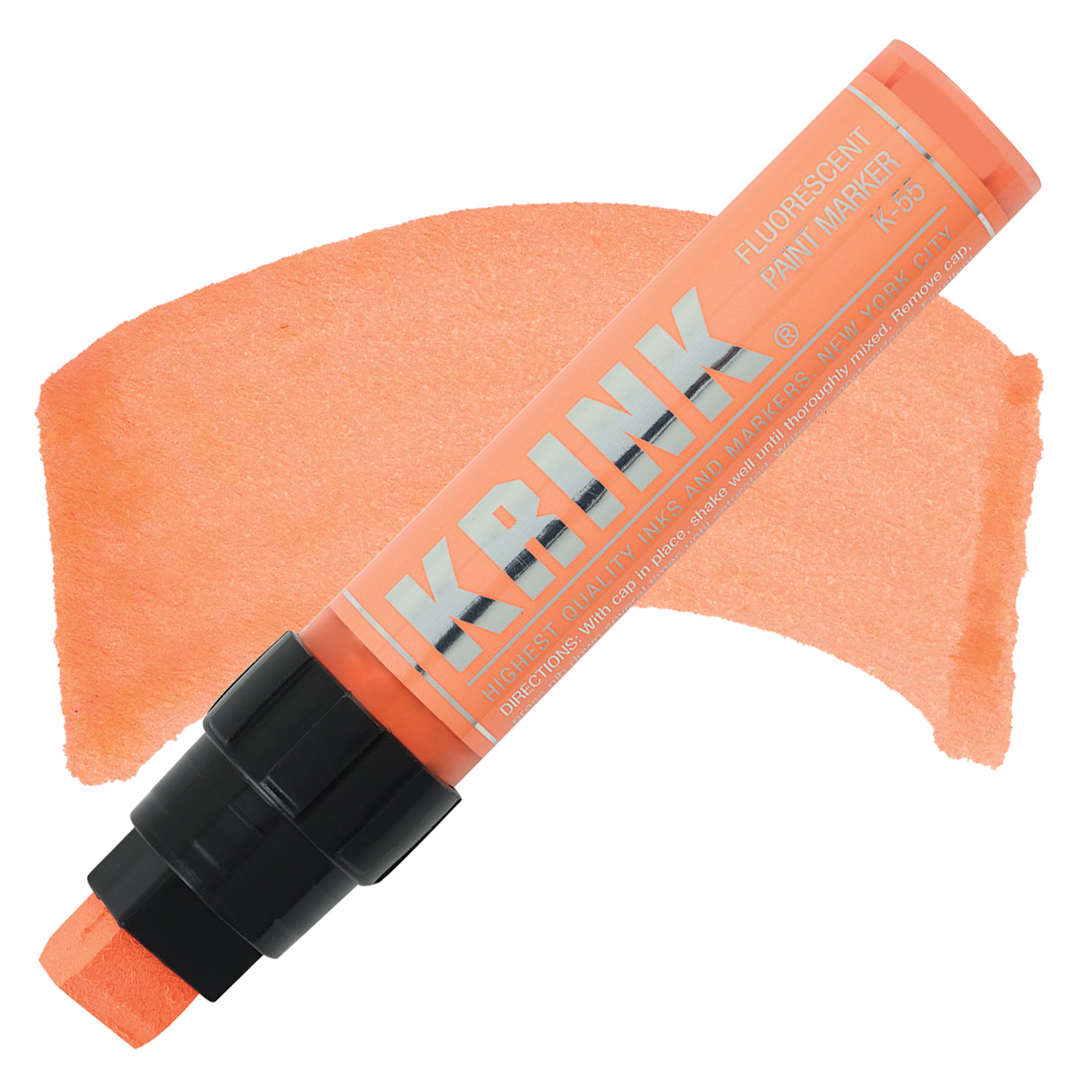 Open in modal - Krink K-55 Paint Marker - Fluorescent Orange marker and swatch