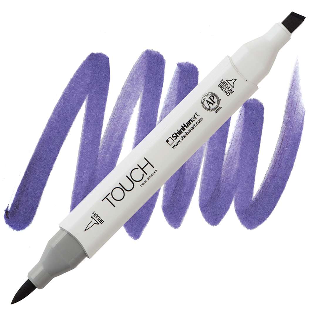 Open in modal - ShinHan Touch Twin Brush Marker - Violet Dark PB274 marker and swatch