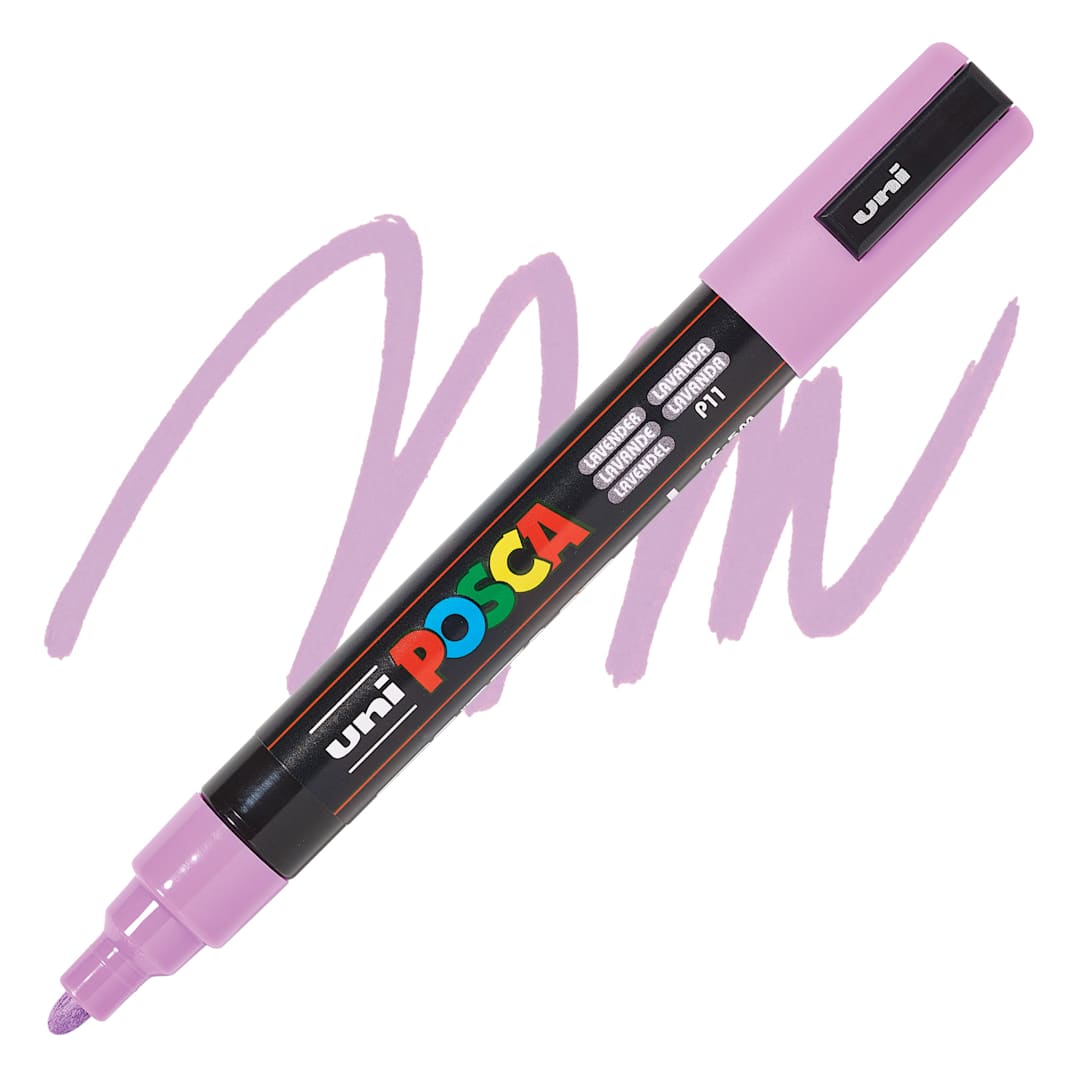 Open in modal - Posca Paint Marker - Lavender, Bullet Tip, 2.5 mm - swatch and marker