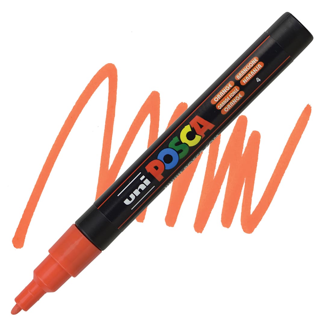 Open in modal - Posca Paint Marker - Orange, Fine, Bullet Tip, 0.9 mm - 1.3 mm - swatch