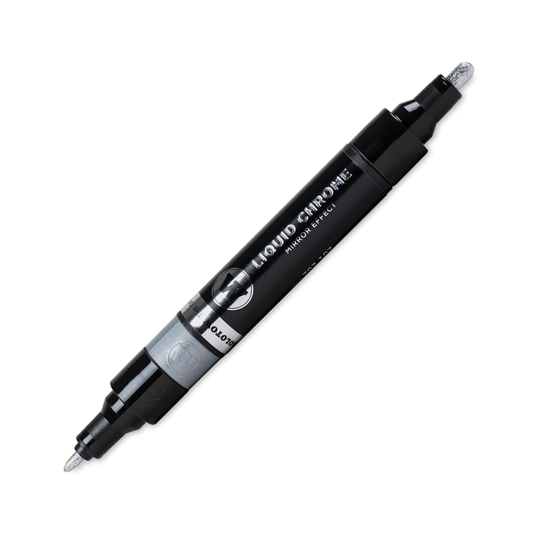 Open in modal - Molotow Liquid Chrome Marker - 1.5 mm - 4 mm, Twin Tip, caps off