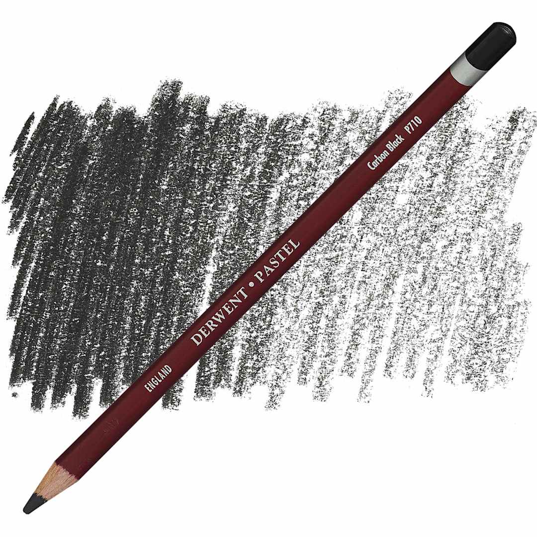 Open in modal - Derwent Pastel Pencil - Carbon Black pencil and swatch