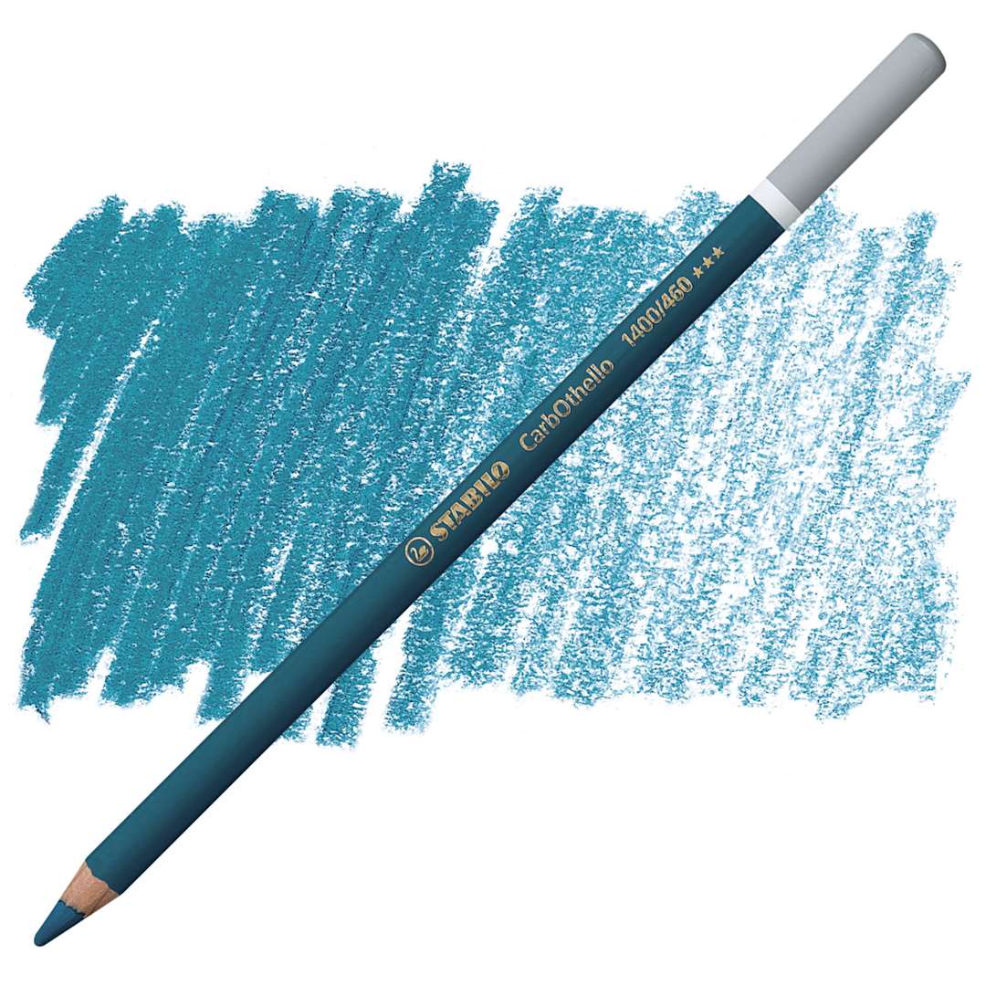 Open in modal - Stabilo CarbOthello Pastel Pencil - Turquoise Blue pencil and swatch