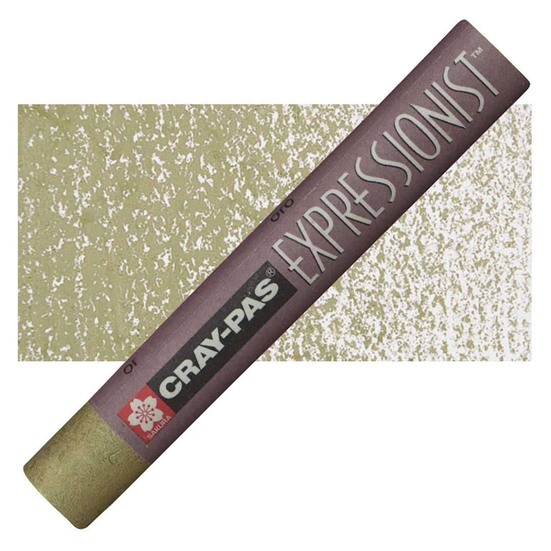 Open in modal - Sakura Cray-Pas Expressionist Oil Pastel - Gold oil pastel and swatch
