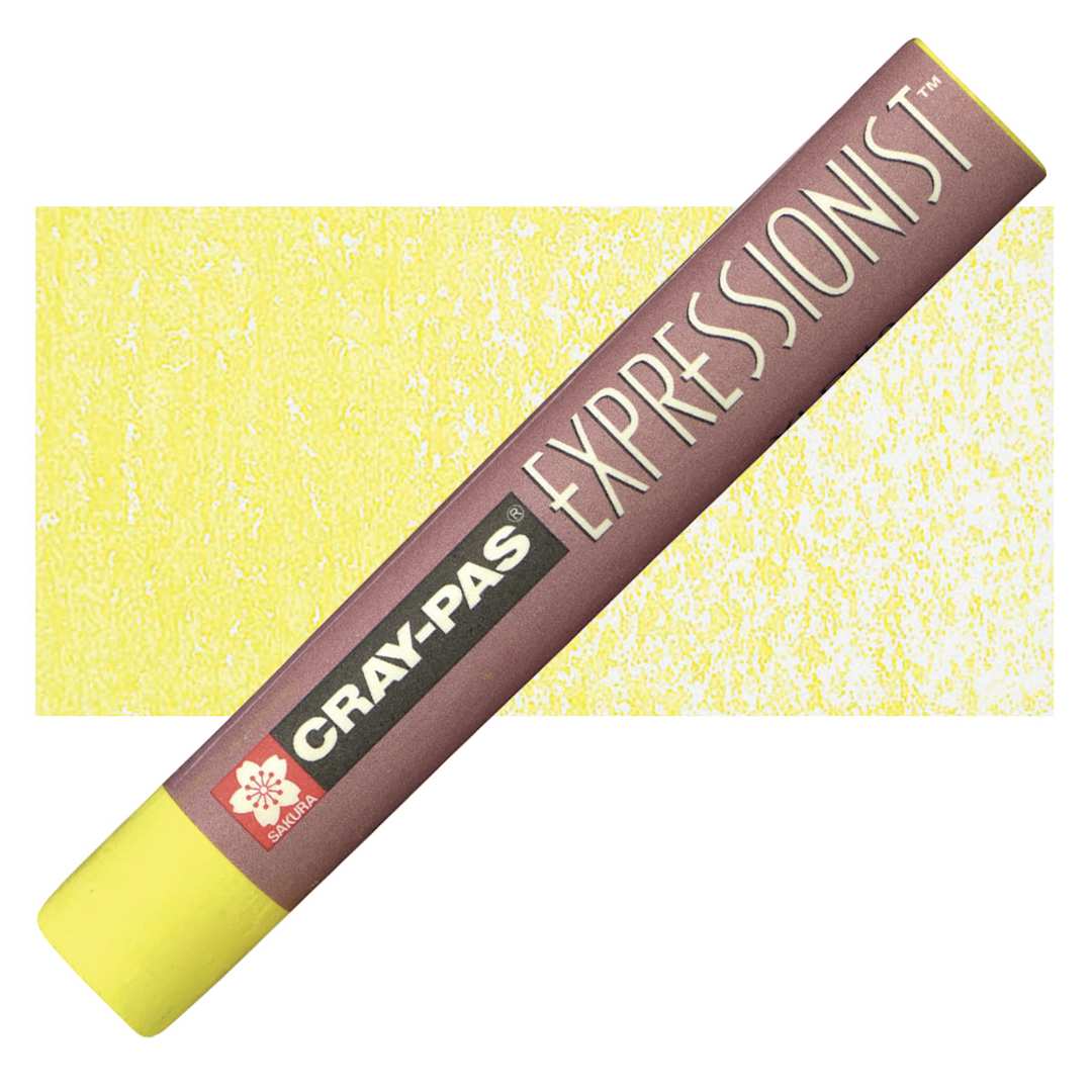Open in modal - Sakura Cray-Pas Expressionist Oil Pastel - Lemon Yellow oil pastel and swatch