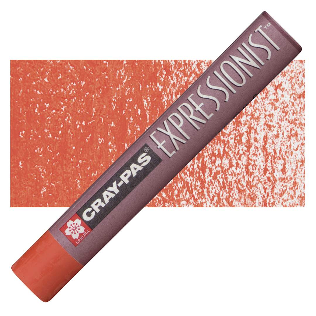 Open in modal - Sakura Cray-Pas Expressionist Oil Pastel - Scarlet oil pastel and swatch