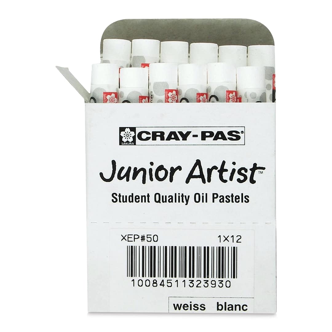 Open in modal - Sakura Cray-Pas Junior Artist Oil Pastel - White, Box of 12
