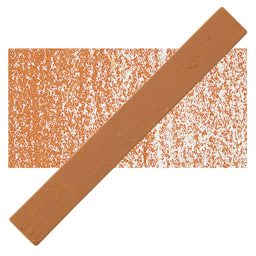 Open in modal - Holbein Artists’ Oil Pastel - Raw Sienna 1 oil pastel and swatch