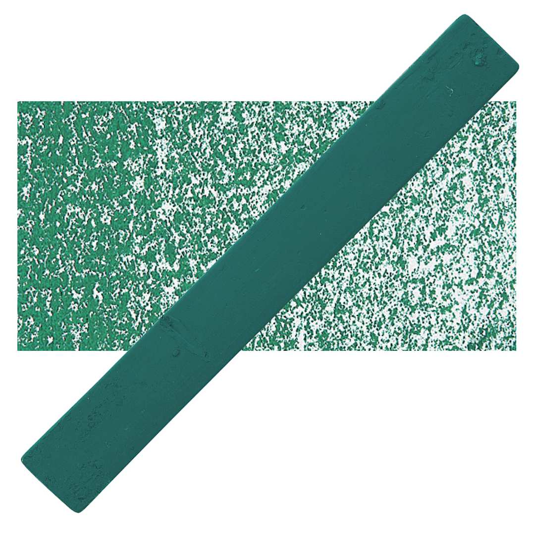Open in modal - Holbein Artists’ Oil Pastel - Viridian 1 oil pastel and swatch