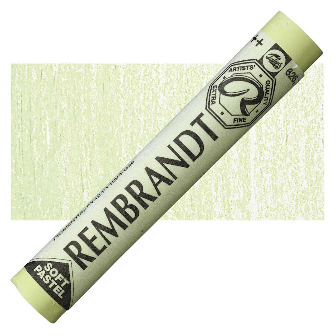 Open in modal - Rembrandt Soft Pastel - Cinnabar Green Light 626.10 pastel and swatch
