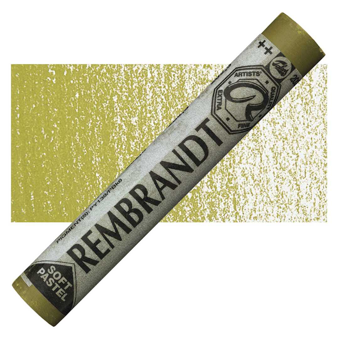 Open in modal - Rembrandt Soft Pastel - Deep Yellow 202.3 pastel and swatch