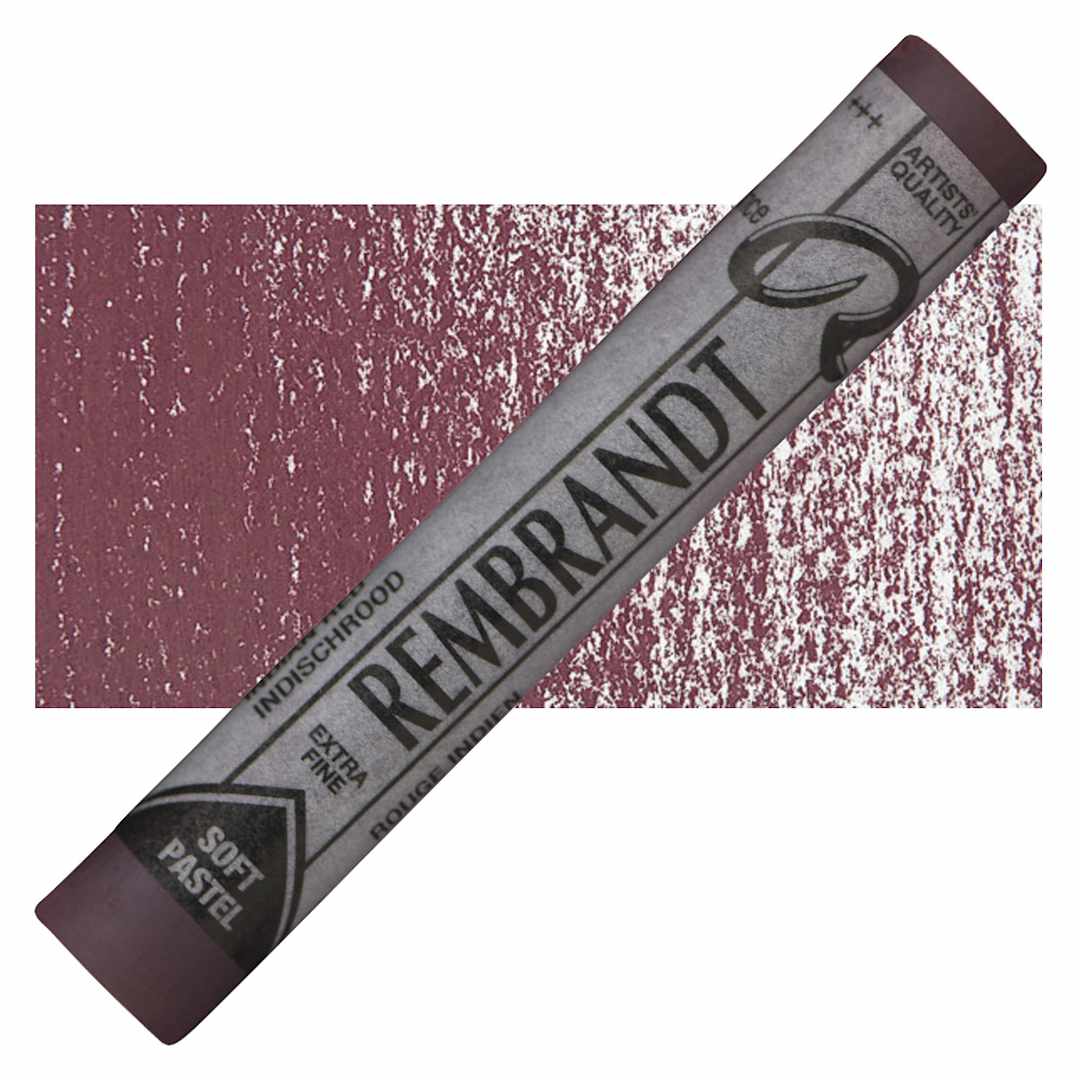 Open in modal - Rembrandt Soft Pastel - Indian Red 347.3 pastel and swatch