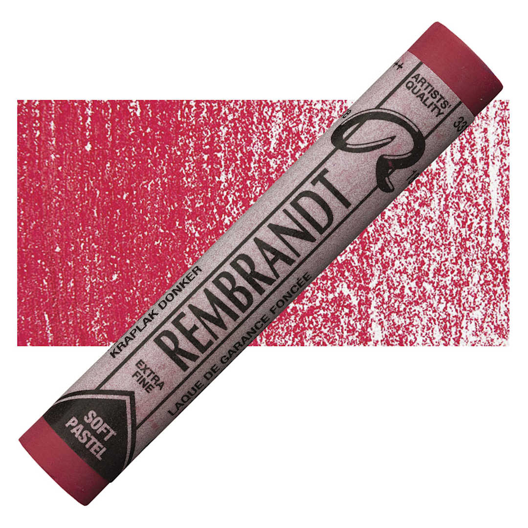 Open in modal - Rembrandt Soft Pastel - Madder Lake Deep 331.5 pastel and swatch