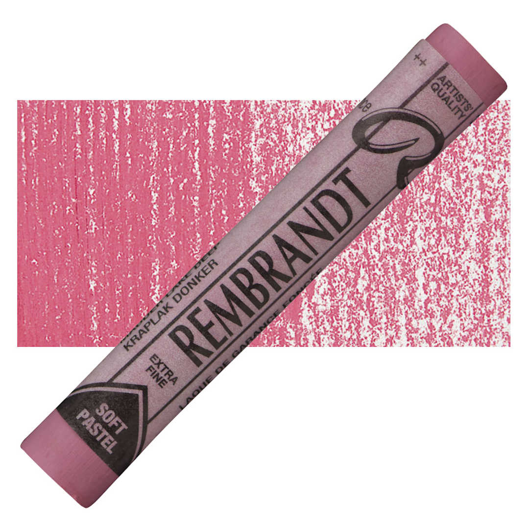 Open in modal - Rembrandt Soft Pastel - Madder Lake Deep 331.6 pastel and swatch