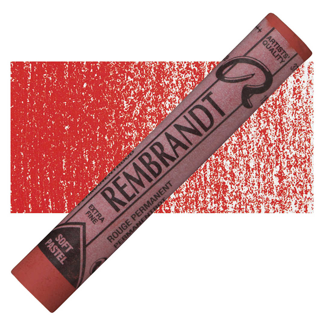 Open in modal - Rembrandt Soft Pastel - Permanent Red 372.5 pastel and swatch
