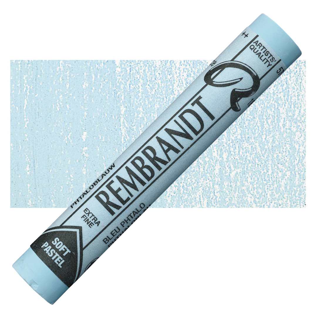 Open in modal - Rembrandt Soft Pastel - Phthalo Blue 570.9 pastel and swatch