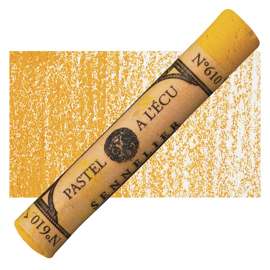 Open in modal - Sennelier Soft Pastel - Cadmium Yellow Deep 610 pastel and swatch