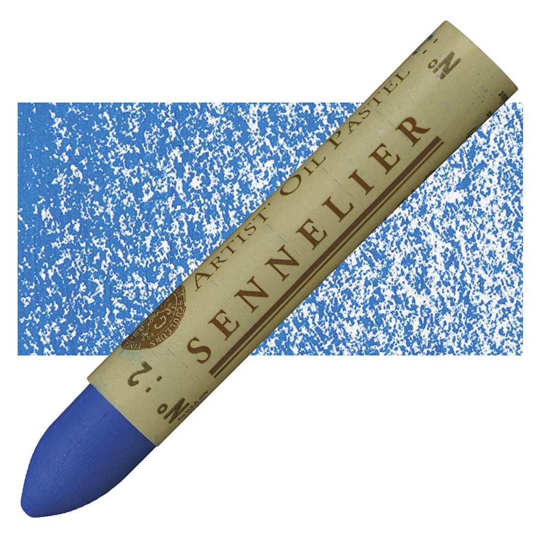 Open in modal - Sennelier Oil Pastel - Azure Blue oil pastel and swatch